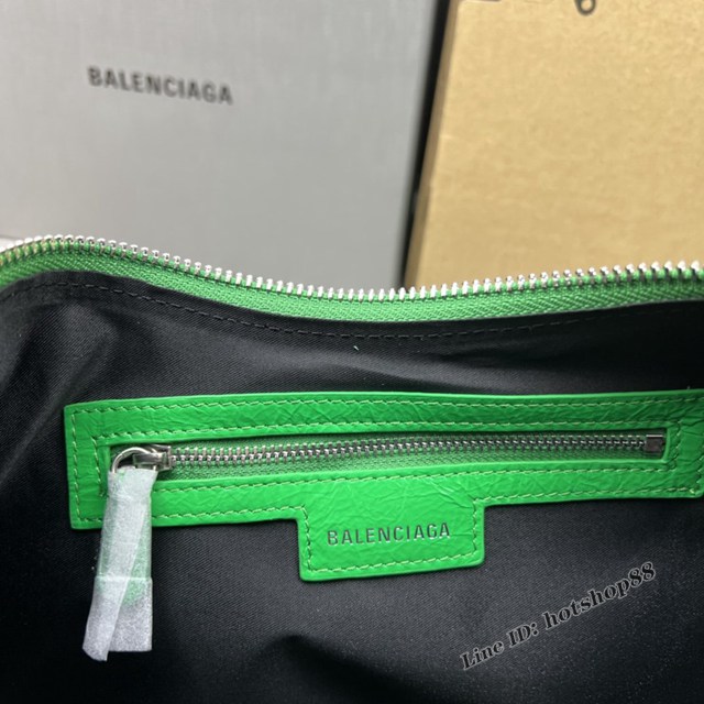 Balenciaga專櫃爆款Le Cagole半月牙腋下包餃子包 巴黎世家經典大號爆裂黑鱷金機車包 fyj1076